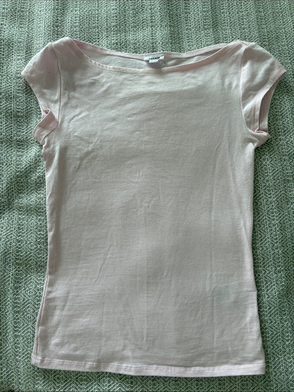 Garage Light Pink Scoop Neck Cap Sleeve Top